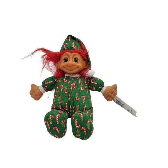 Russ Other - Vintage Russ Troll Plush Doll Luv Pet Christmas Candy Canes Red Hair 7" W/ Tag
